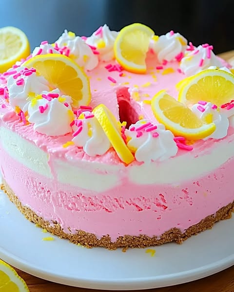 Pink Lemonade Ice Cream Cake