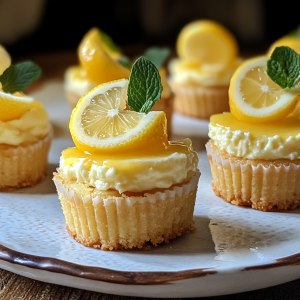 Mini lemon cottage cheesecakes